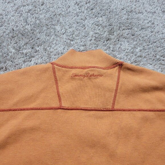 Tommy Bahama Sweater Mens XL Orange Reversible 1/4 Zip - Picture 5 of 9